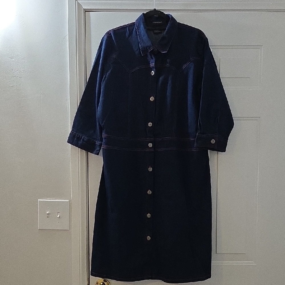 Starwear Jeans Navy Blue Denim Shirt Dress